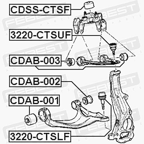 【並行輸入品】ボールジョイントフロントアッパーアーム Febest 3220 CTSUF Oem 15219468 Ball Joint Froの画像