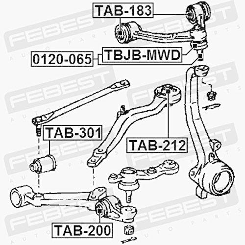 【並行輸入品】ボールジョイントフロントアッパーアーム Febest 0120 065 Oem 48630 59075 Ball Joint Fr_3