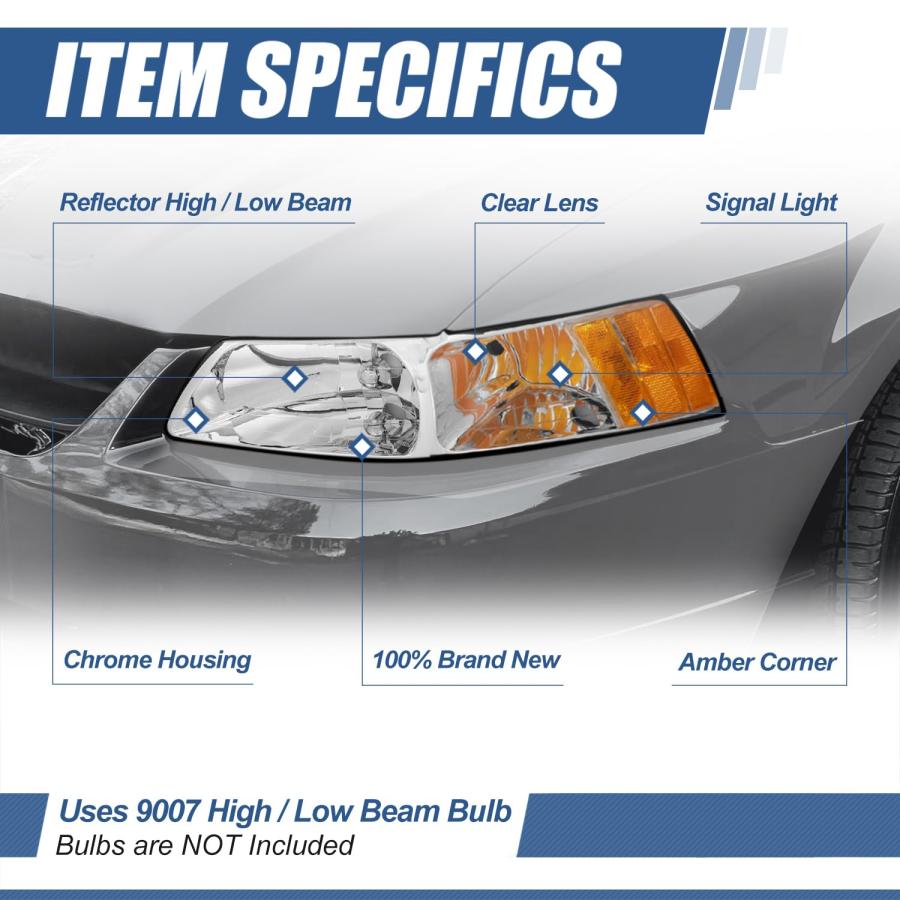 HL OH FM99 VR ホワイト AD HL OH FM99 CH AM Auto Dynasty Headlights As 並行輸入品_3