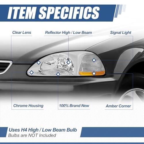 HL OH HC96 VR ホワイト AD HL OH HC96 CH AM Auto Dynasty Headlights As 並行輸入品_4