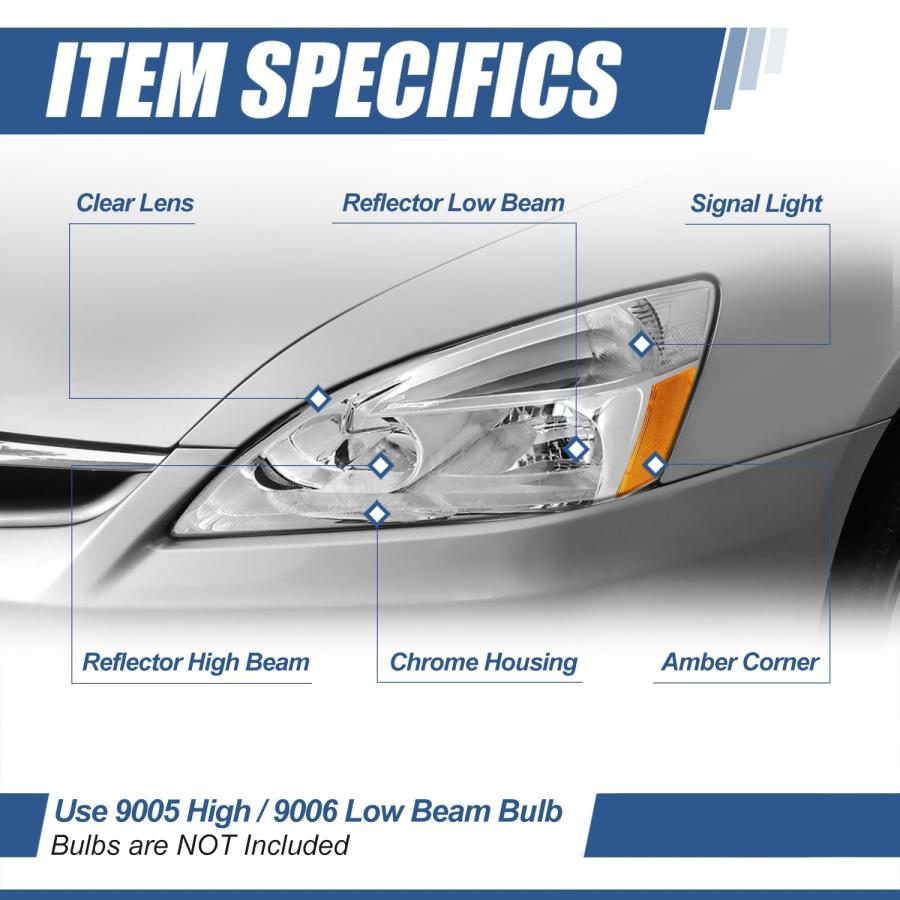 【並行輸入品】HL OH HA03 VR AD HL OH HA03 CH AB Auto Dynasty Headlights Assemblの画像