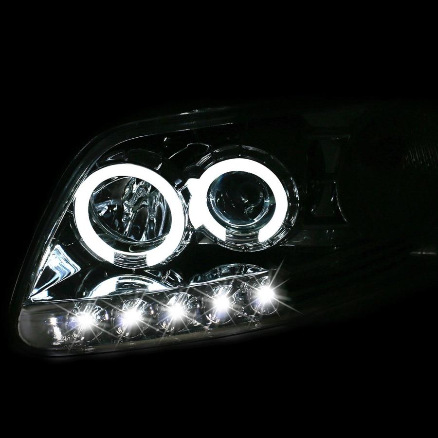 SPPC Chrome Projector Headlights Assembly with Halo Rings for Fo 並行輸入品の画像