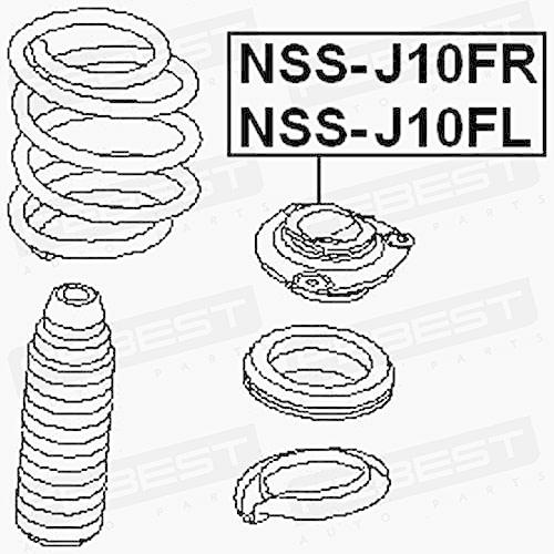 Left Front Shock Absorber Support Febest NSS J10FL Oem 54321 JD0 並行輸入品の画像