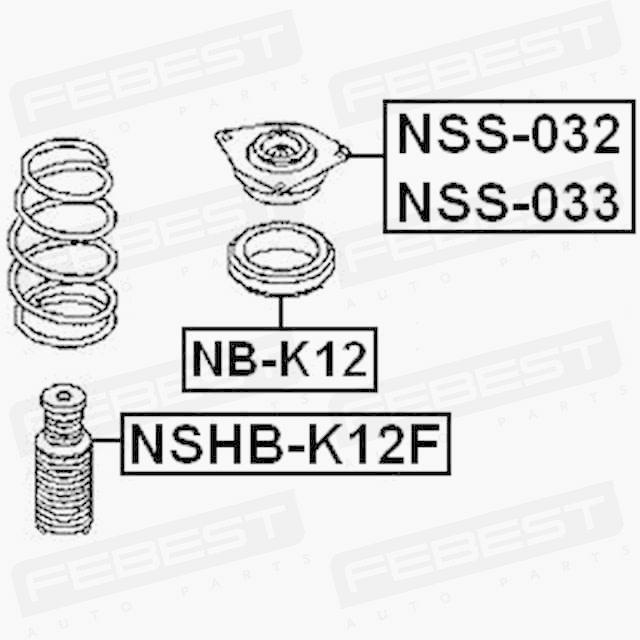 Left Front Shock Absorber Support Febest NSS 033 Oem 54321 BC40A 並行輸入品_3