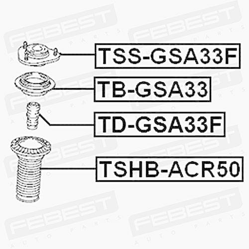 フロントショックアブソーバーサポート Febest TSS GSA33F OEM 48609 42020 Front Shock 並行輸入品_3