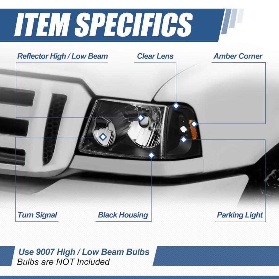 Auto Dynasty Headlights Assembly Compatible with 2001 2011 Ford 並行輸入品_3