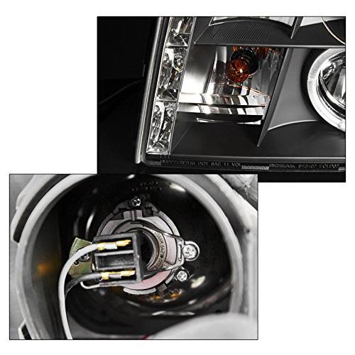 ZMAUTOPARTS Halo LED DRL Projector Headlights Headlamps Black Fo 並行輸入品の画像