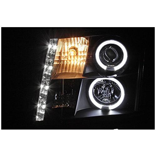 ZMAUTOPARTS Halo LED DRL Projector Headlights Headlamps Black Fo 並行輸入品の画像