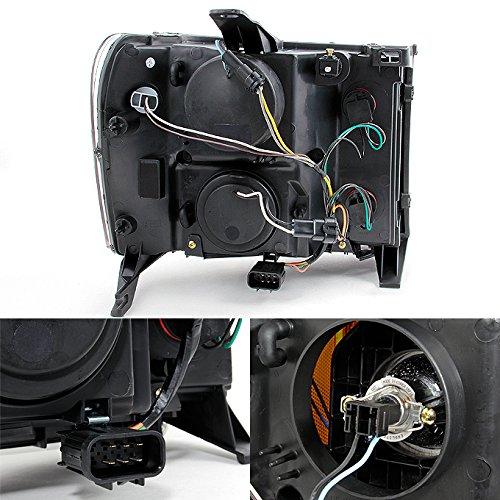 AKKON   GMC シエラ ピックアップ ブラック 専用 ハロー プロジェクター 超高輝度SMD DRL LED ヘッドライト 並行輸入品の画像