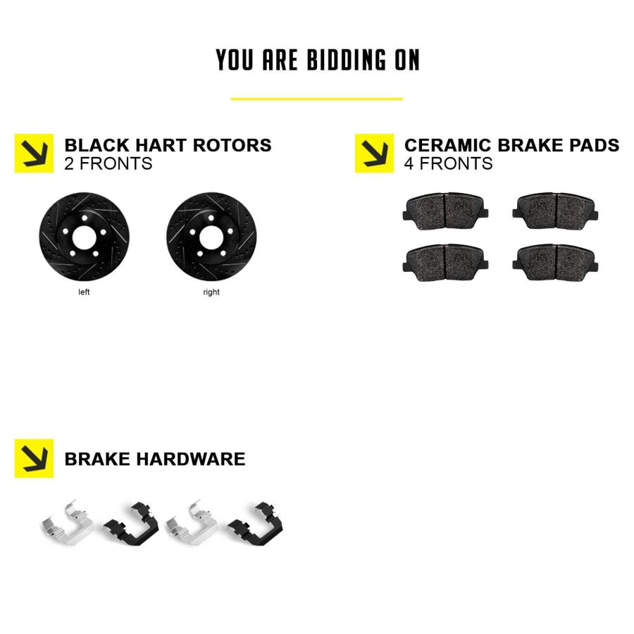 Hart Brakes フロントブレーキとローターキット | フロントブレーキパッド | ブレーキローターとパッド | セラミック 並行輸入品の画像