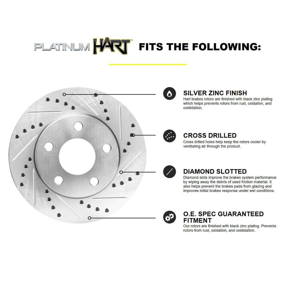 Hart Brakes Rear Brakes and Rotors Kit |Rear Brake Pads| Brake Ro 並行輸入品の画像