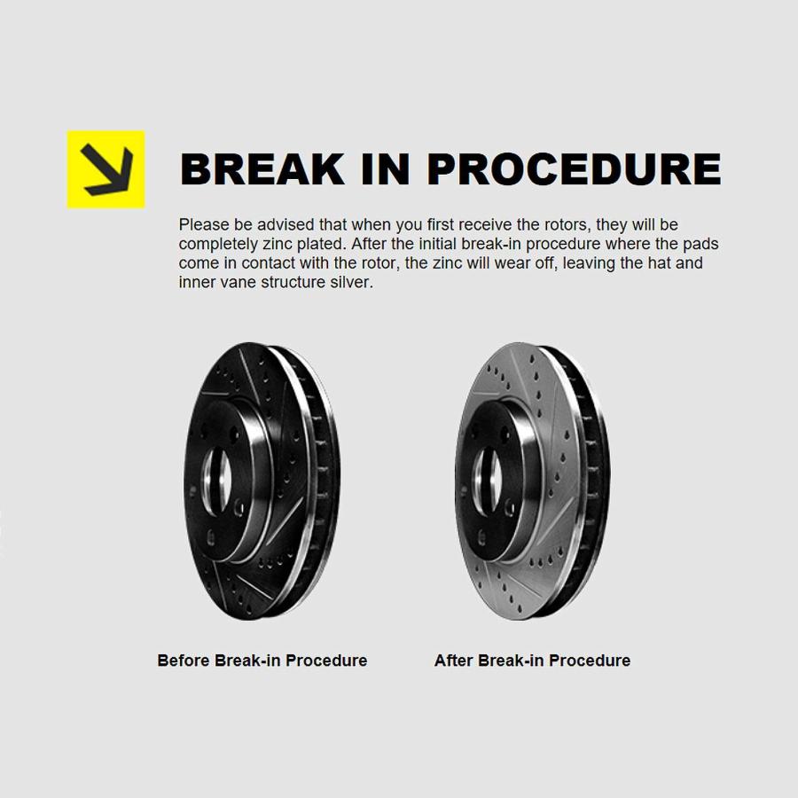 Hart Brakes フロントブレーキローター ブラック 穴あけ スロット付きセラミックブレーキパッド 2004 2012 スバ 並行輸入品の画像