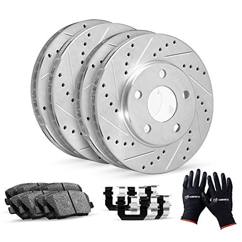 R1 Concepts Front Rear Brakes and Rotors Kit |Front Rear Brake P 並行輸入品の画像