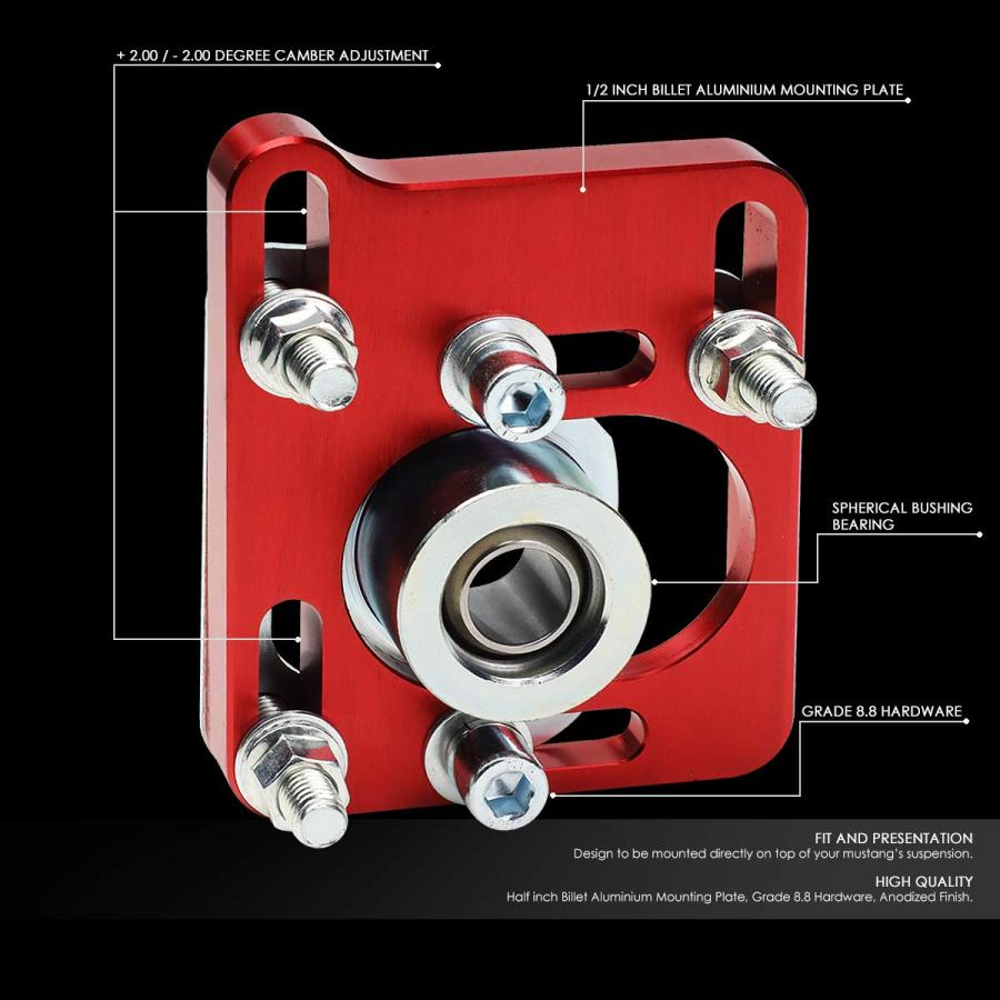 Auto Dynasty Red Front +/  2.5 Adjustable Camber Caster Plates C 並行輸入品の画像