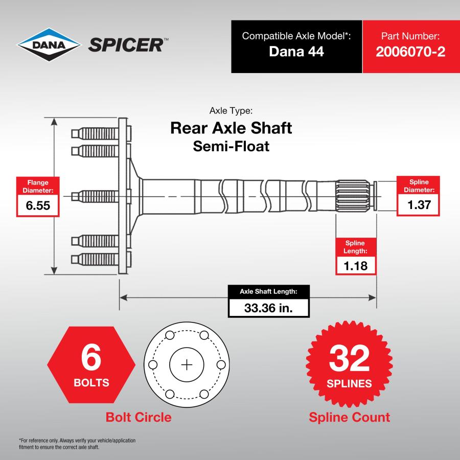 【並行輸入品】Spicer 2006070 2 車軸シャフト Spicer 2006070 2 Rear Axle Shaftの画像