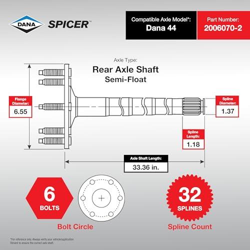 【並行輸入品】Spicer 2006070 2 車軸シャフト Spicer 2006070 2 Rear Axle Shaftの画像