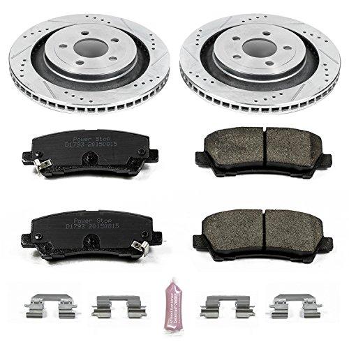 Power Stop K6812 リア Z23 カーボンファイバー ブレーキパッド ドリル\u0026スロット付きブレーキローターキット付き 並行輸入品の画像