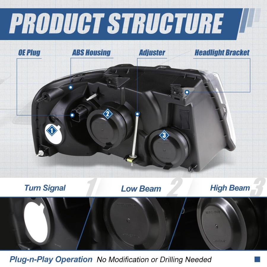Auto Dynasty Pair of OE Style Smoked Housing Clear Corner Headli 並行輸入品の画像