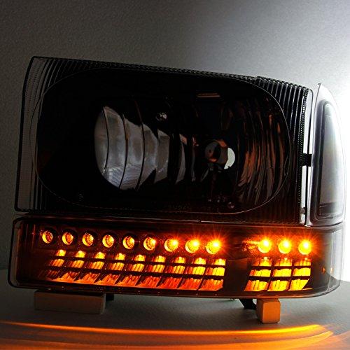 【並行輸入品】Ford F250 | F350 Superduty | Excursion ブラックヘッドライト LEDバンパーランプ交換用ペアの画像