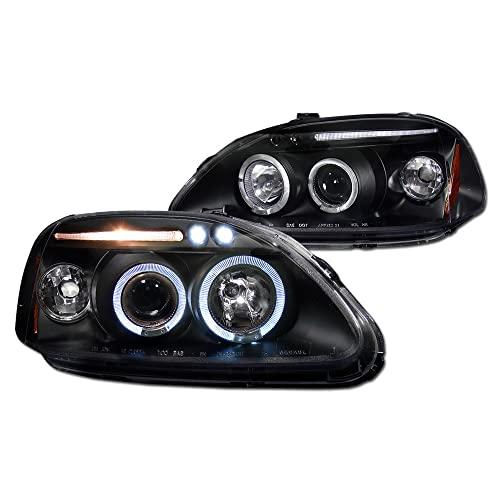 Black Housing Projector Headlights Signal Lamps Amber Reflector  並行輸入品_1
