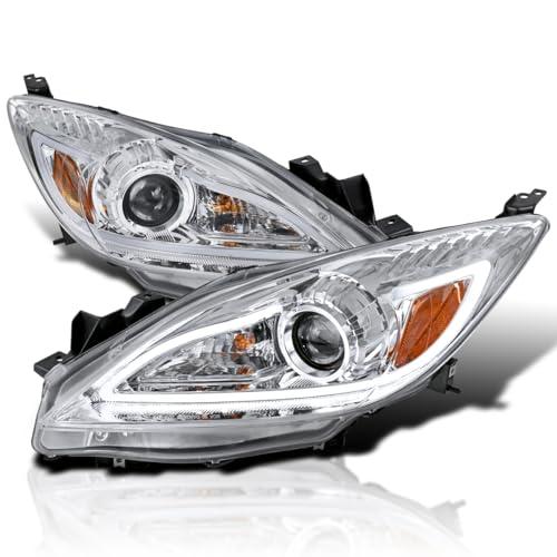 【並行輸入品】Spec D Tuning 2LHP MZ310 TM クロームプロジェクターヘッドライト (ハウジングとLED) Spec Dの画像