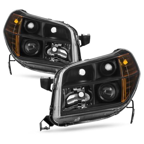 ホンダパイロット用ブラックドライバー左+助手席右側プロジェクターヘッドライトヘッドランプ交換セット AKKON   For Hon 並行輸入品の画像