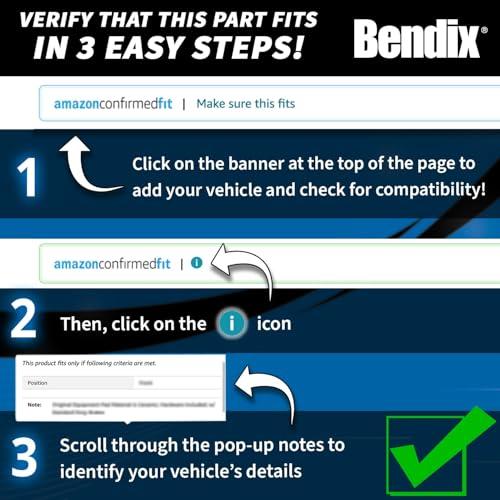 Bendix プレミアム 銅不使用 CFM915 プレミアム 銅不使用 セミメタリック ブレーキパッド (取り付け金具フロント) 並行輸入品