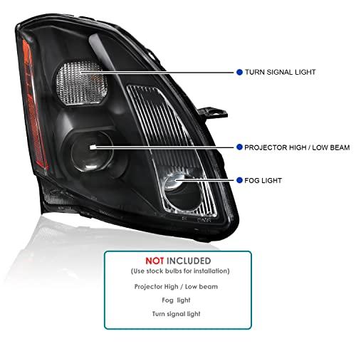 【並行輸入品】Spec D チューニング ブラック プロジェクター ヘッドライト 2004 2006 Nissan Maxima対応 左右ペアヘ_7