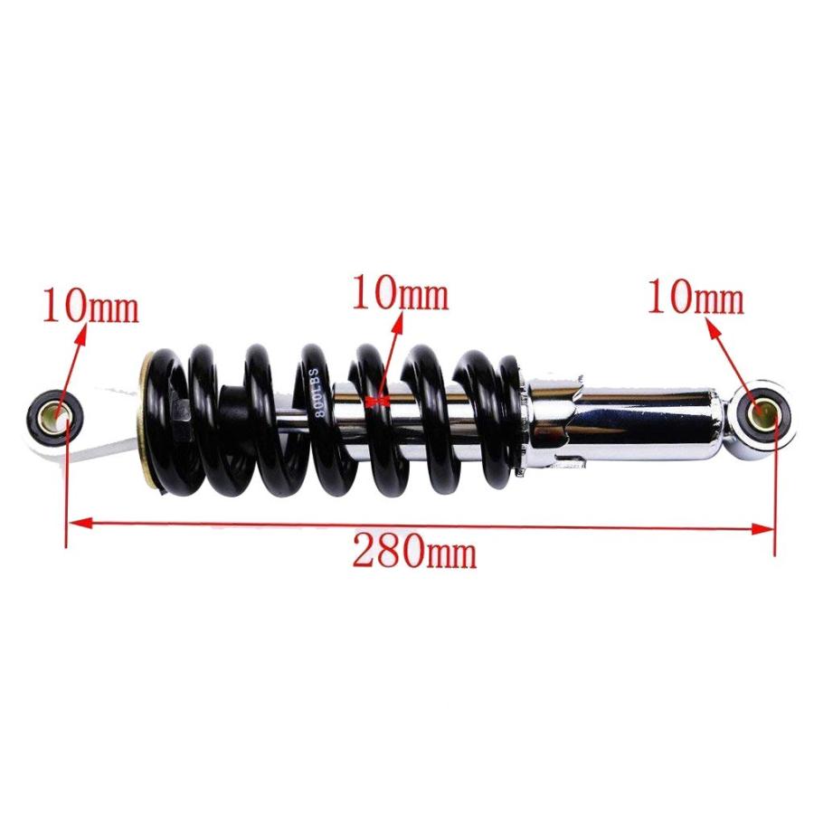 【並行輸入品】TDPRO 280mm 11インチ リアショックアブソーバーサスペンション ダートピットバイク用 50cc 70cc 90cc 1の画像
