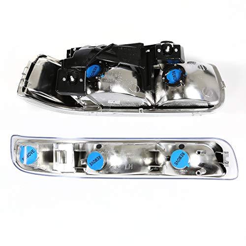 シボレーシルバラード GMT800 クロームクリアコーナーヘッドライト4個 + クロームスモークレンズ LEDテールライト Aut 並行輸入品の画像