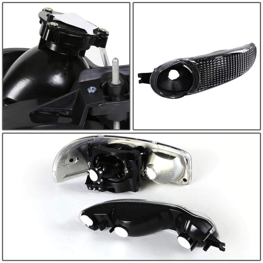 Auto Dynasty Compatible with GMC Yukon 4pc Pair of Black Amber C 並行輸入品の画像