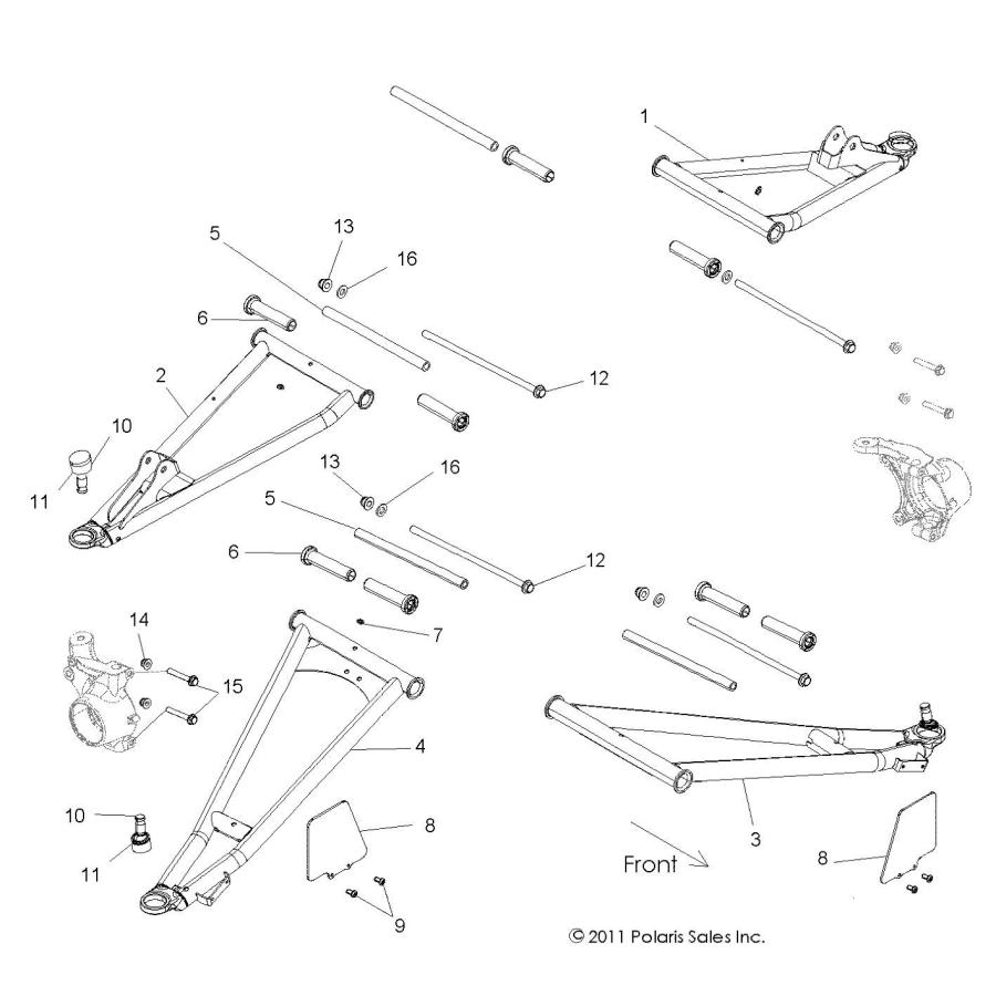 Polaris RZR Control Arm, Front, Upper, Right, Voodoo Blue, Genui 並行輸入品の画像
