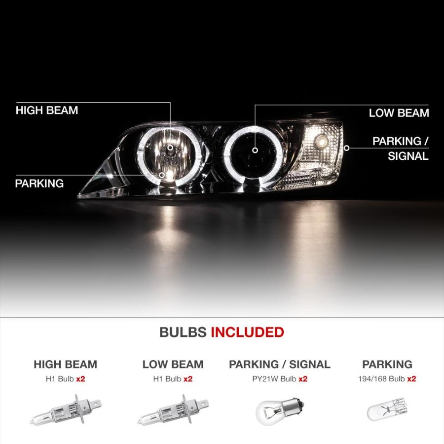 [For 1996 2002 BMW Z3] LED Halo Ring Chrome Projector Headlight  並行輸入品の画像