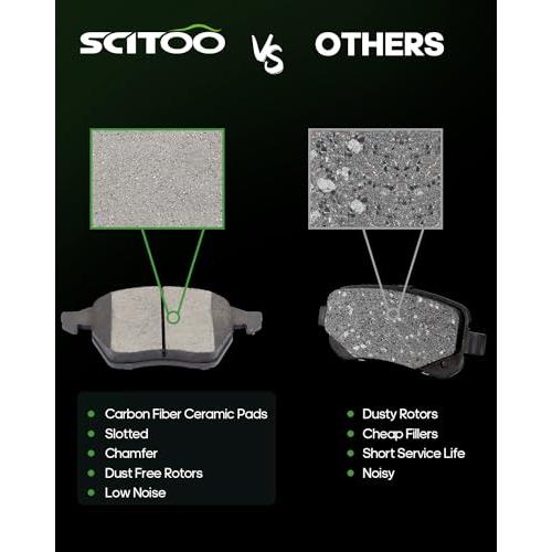 セラミックディスクブレーキパッド、SCITOO 4ピース フロントブレーキ