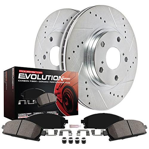 Power Stop K6963 リアブレーキキット ドリル/スロットブレーキローターとZ23エボリューションセラミックブレーキパ 並行輸入品_1