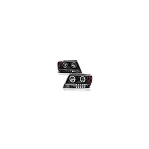 VIPMOTOZ LED ヘイローリング プロジェクター ヘッドライトアセンブリ 1999 2004 ジープ グランドチェロキー用 並行輸入品_2