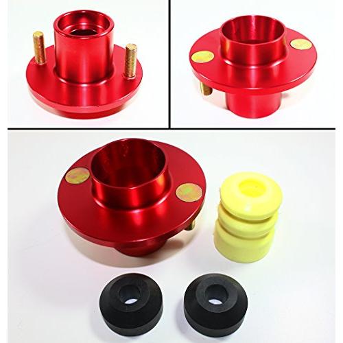 4個 クロム/レッド JDM サスペンション コイルオーバー ショック ストラット トップハットマウント 1988 2000 ホン 並行輸入品の画像