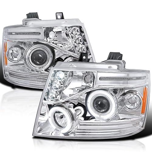 Spec D Tuning クロームプロジェクターヘッドライト 2007 2013 Chevy Avalanche ヘッドライトア 並行輸入品の画像
