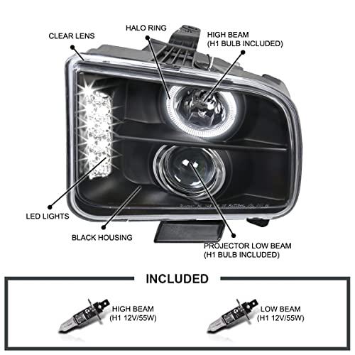 Spec D Tuning LHP MST05JM TM ブラック プロジェクター ヘッドライト (Halo LED) Spec  並行輸入品の画像