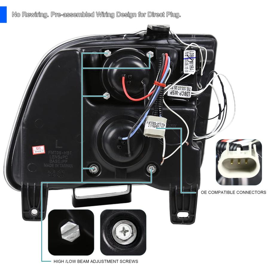 Spec D Tuning LHP MST05JM TM ブラック プロジェクター ヘッドライト (Halo LED) Spec  並行輸入品の画像