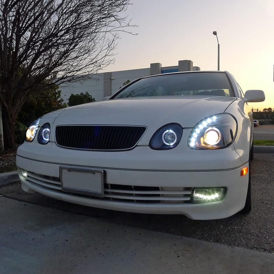 Spec D Tuning LHP GS30098JM RS ブラックプロジェクターヘッドライト (ハローハウジング   工場キセ 並行輸入品の画像