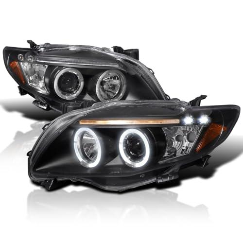 【並行輸入品】Spec D Tuning 2LHP COR09JM TM ブラック プロジェクター ヘッドライト (ハローハウジング) Specの画像