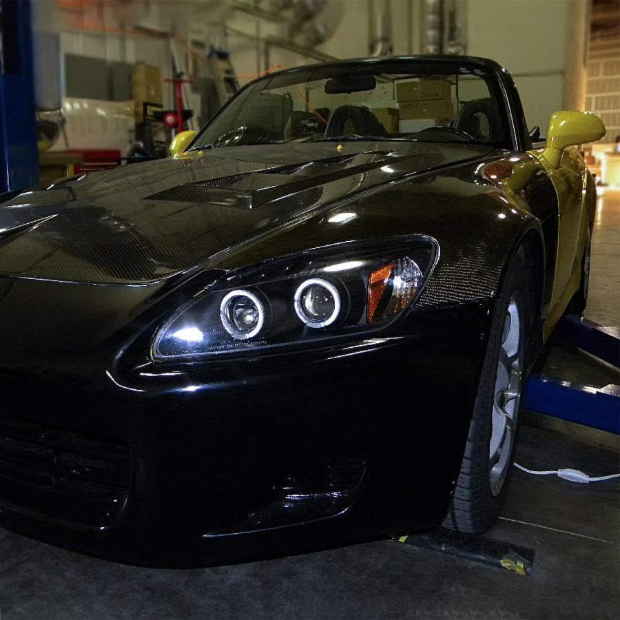 Spec D Tuning Halo + LED プロジェクター ヘッドライト ブラック 2000