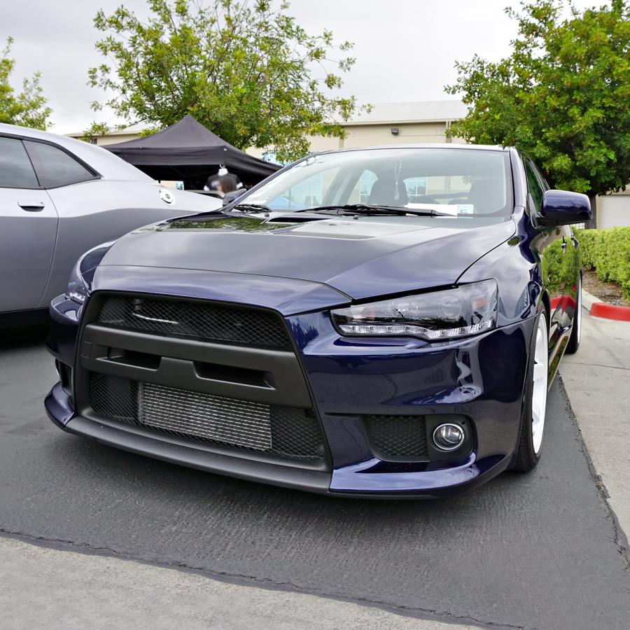 【並行輸入品】Spec D Tuning 2LHP EVO08G 8 TM ブラックプロジェクターヘッドライト (スモークレンズ付き光沢ハウジンの画像