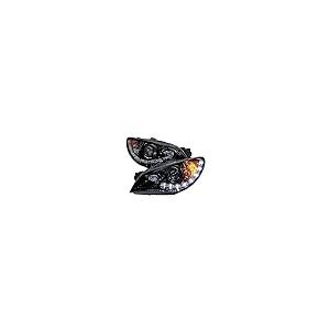 Spec D Tuning 光沢ブラック ハウジング スモークレンズ ヘッドライト + R8 LED ランプ 2006 2007  並行輸入品の画像