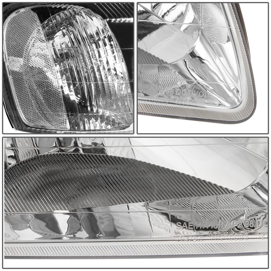 Auto Dynasty Pair of Chrome Housing Clear Corner Headlight Assem 並行輸入品の画像