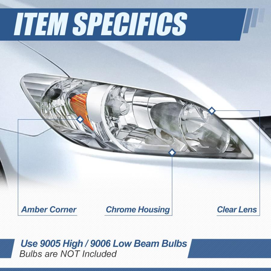 Auto Dynasty Headlights Assembly Compatible with 2004 2005 Honda 並行輸入品の画像