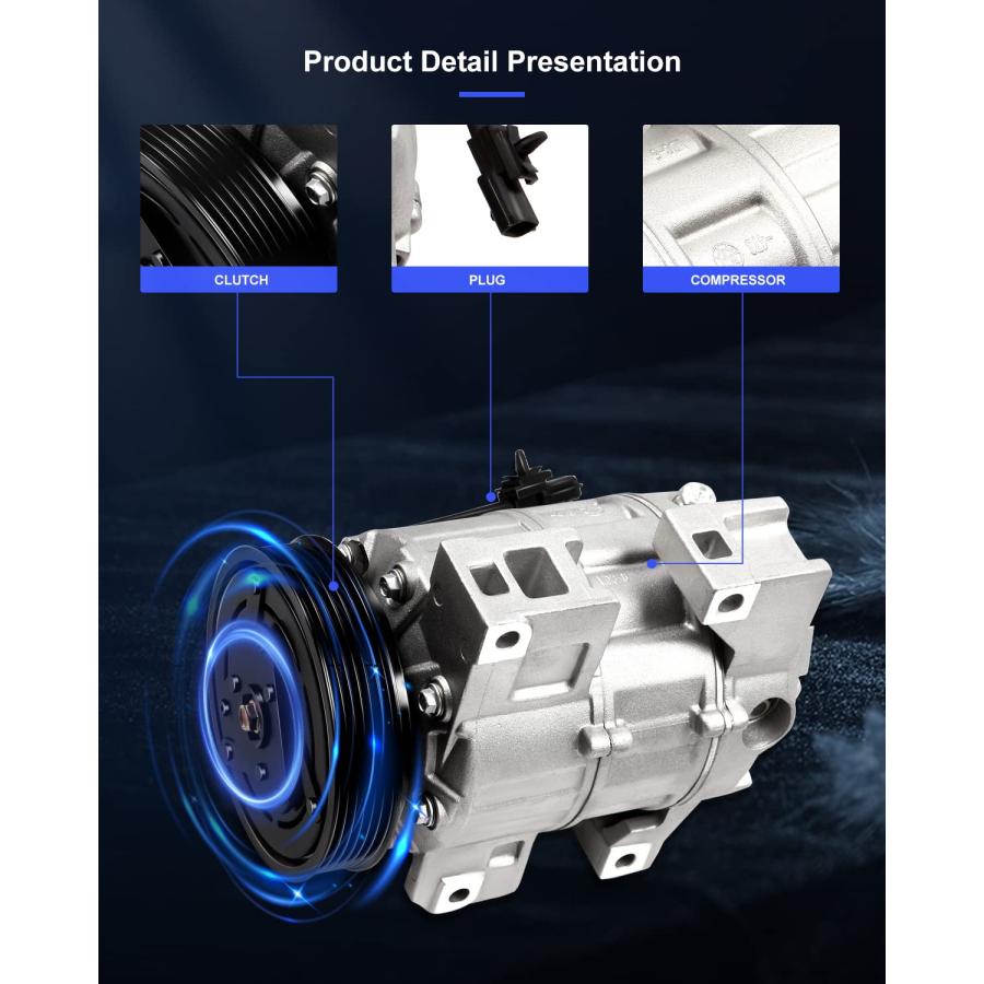 ECCPP ACコンプレッサー CO 10886C 日産セントラ アルティマ 2.5L 2007 2012用 ECCPP AC C 並行輸入品の画像