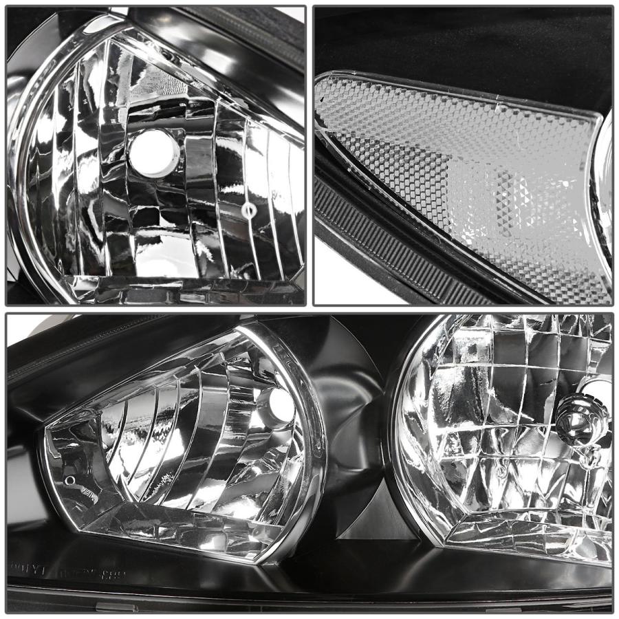 Auto Dynasty Pair of Black Housing Clear Corner Headlight Assemb 並行輸入品の画像