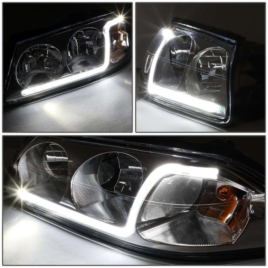 Auto Dynasty Pair of Chrome Housing Clear Corner LED DRL Headlig 並行輸入品の画像